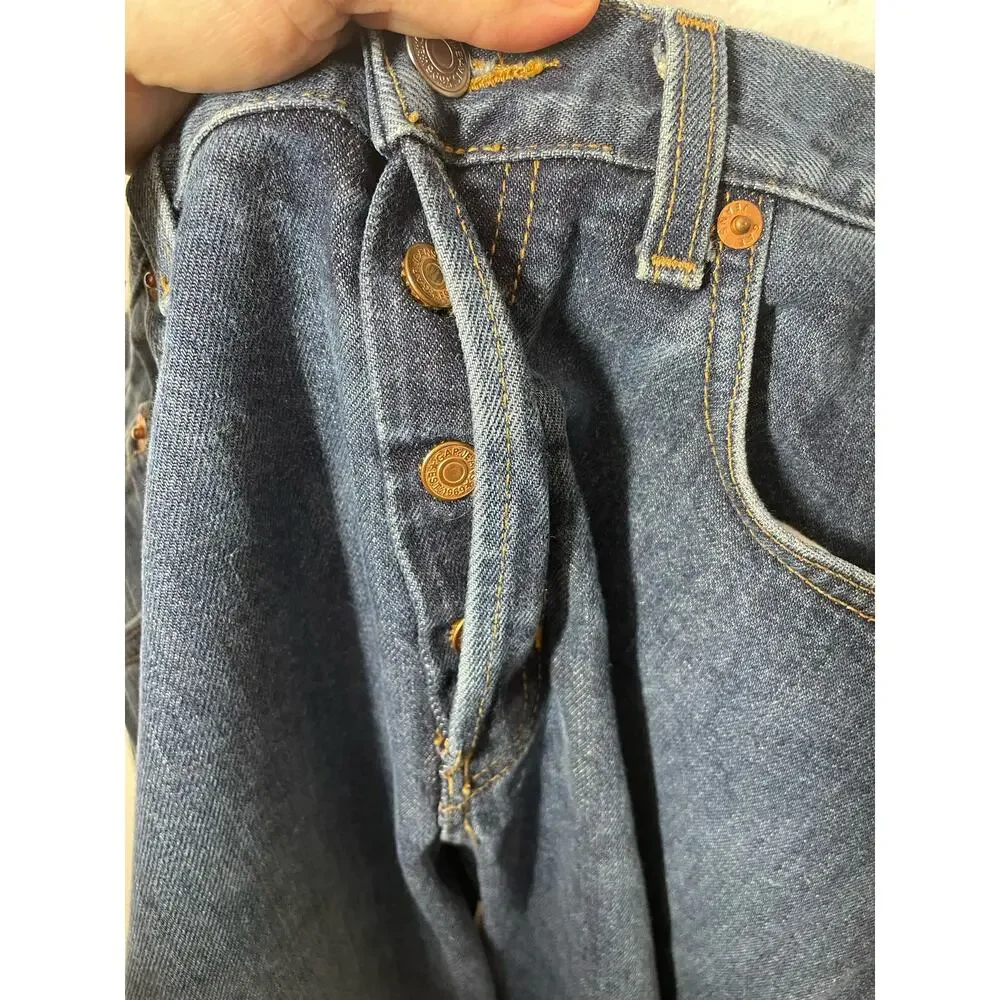 GAP Boot Cut Jeans Button Fly Size 8 100% Cotton Womens Blue Denim